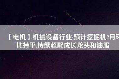 【電機】機械設備行業:預計挖掘機2月環比持平,持續超配成長龍頭和油服 - TECO東元電機 | 變頻器·伺服電機·減速機·電機解決方案