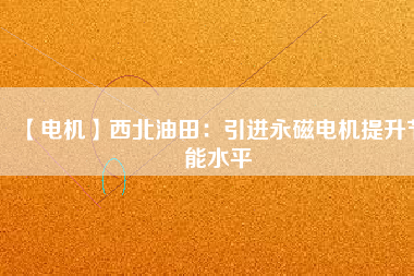 【電機】西北油田：引進永磁電機提升節能水平 - TECO東元電機 | 變頻器·伺服電機·減速機·電機解決方案