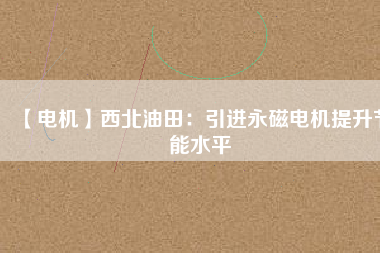 【電機】西北油田：引進永磁電機提升節能水平 - TECO東元電機 | 變頻器·伺服電機·減速機·電機解決方案