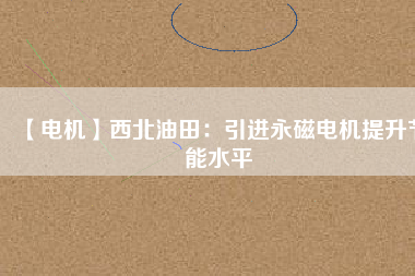 【電機】西北油田：引進永磁電機提升節能水平 - TECO東元電機 | 變頻器·伺服電機·減速機·電機解決方案