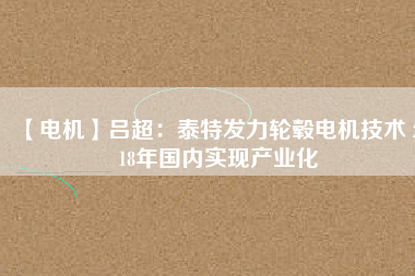 【電機】呂超:泰特發力輪轂電機技術 2018年國內實現產業化 - TECO東元電機 | 變頻器·伺服電機·減速機·電機解決方案