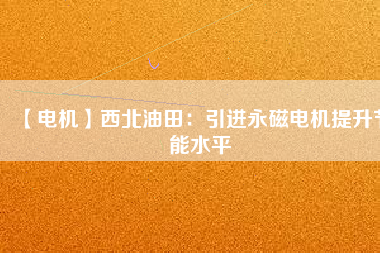 【電機】西北油田：引進永磁電機提升節能水平 - TECO東元電機 | 變頻器·伺服電機·減速機·電機解決方案