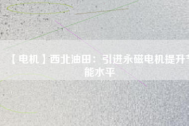 【電機】西北油田：引進永磁電機提升節能水平 - TECO東元電機 | 變頻器·伺服電機·減速機·電機解決方案
