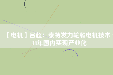 【電機】呂超:泰特發力輪轂電機技術 2018年國內實現產業化 - TECO東元電機 | 變頻器·伺服電機·減速機·電機解決方案