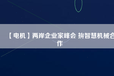 【電機】兩岸企業(yè)家峰會 拚智慧機械合作 - TECO東元電機 | 變頻器·伺服電機·減速機·電機解決方案