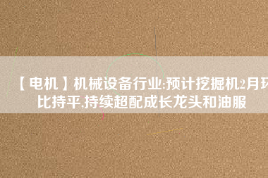 【電機】機械設備行業:預計挖掘機2月環比持平,持續超配成長龍頭和油服 - TECO東元電機 | 變頻器·伺服電機·減速機·電機解決方案