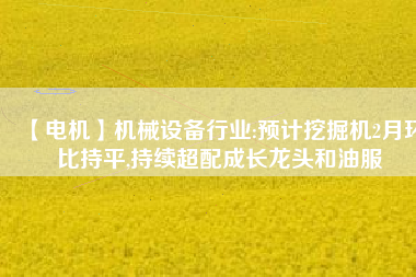 【電機】機械設備行業:預計挖掘機2月環比持平,持續超配成長龍頭和油服 - TECO東元電機 | 變頻器·伺服電機·減速機·電機解決方案