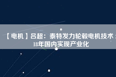 【電機】呂超:泰特發力輪轂電機技術 2018年國內實現產業化 - TECO東元電機 | 變頻器·伺服電機·減速機·電機解決方案