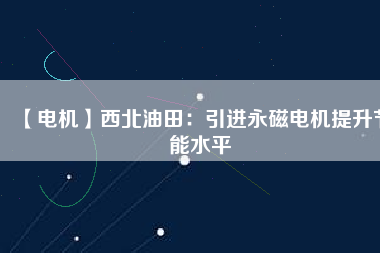 【電機】西北油田：引進永磁電機提升節能水平 - TECO東元電機 | 變頻器·伺服電機·減速機·電機解決方案