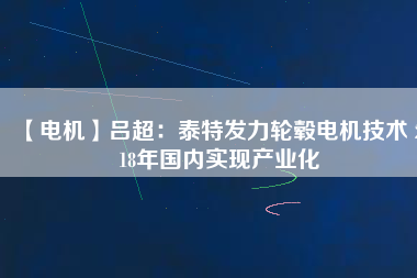 【電機】呂超:泰特發力輪轂電機技術 2018年國內實現產業化 - TECO東元電機 | 變頻器·伺服電機·減速機·電機解決方案