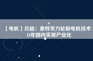 【電機】呂超:泰特發力輪轂電機技術 2018年國內實現產業化 - TECO東元電機 | 變頻器·伺服電機·減速機·電機解決方案