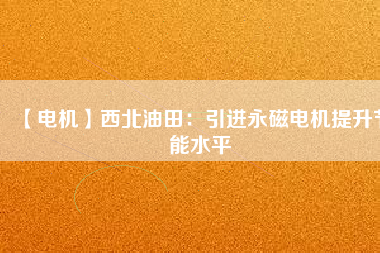 【電機】西北油田：引進永磁電機提升節能水平 - TECO東元電機 | 變頻器·伺服電機·減速機·電機解決方案