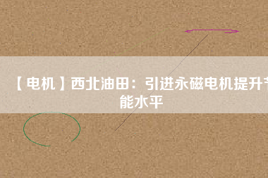 【電機】西北油田：引進永磁電機提升節能水平 - TECO東元電機 | 變頻器·伺服電機·減速機·電機解決方案
