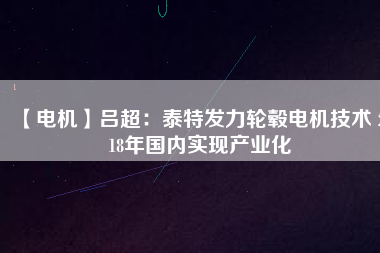 【電機】呂超:泰特發力輪轂電機技術 2018年國內實現產業化 - TECO東元電機 | 變頻器·伺服電機·減速機·電機解決方案