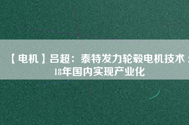 【電機】呂超:泰特發力輪轂電機技術 2018年國內實現產業化 - TECO東元電機 | 變頻器·伺服電機·減速機·電機解決方案