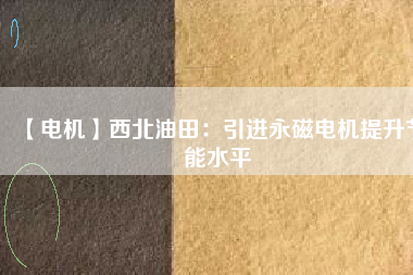 【電機】西北油田：引進永磁電機提升節能水平 - TECO東元電機 | 變頻器·伺服電機·減速機·電機解決方案