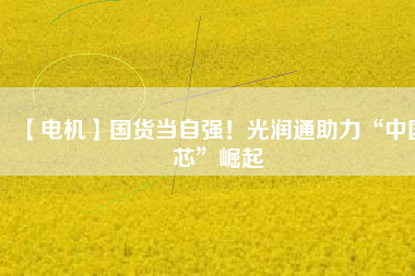 【電機】國貨當(dāng)自強！光潤通助力“中國芯”崛起 - TECO東元電機 | 變頻器·伺服電機·減速機·電機解決方案