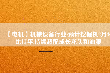 【電機】機械設備行業:預計挖掘機2月環比持平,持續超配成長龍頭和油服 - TECO東元電機 | 變頻器·伺服電機·減速機·電機解決方案