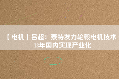 【電機】呂超:泰特發力輪轂電機技術 2018年國內實現產業化 - TECO東元電機 | 變頻器·伺服電機·減速機·電機解決方案