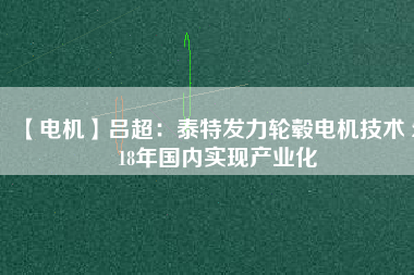 【電機】呂超:泰特發力輪轂電機技術 2018年國內實現產業化 - TECO東元電機 | 變頻器·伺服電機·減速機·電機解決方案