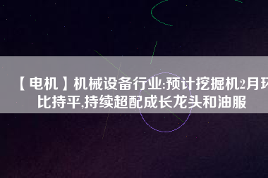 【電機】機械設備行業:預計挖掘機2月環比持平,持續超配成長龍頭和油服 - TECO東元電機 | 變頻器·伺服電機·減速機·電機解決方案