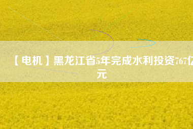 【電機】黑龍江省5年完成水利投資767億元 - TECO東元電機 | 變頻器·伺服電機·減速機·電機解決方案