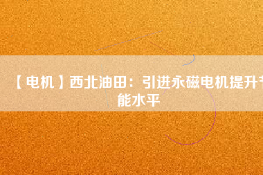 【電機】西北油田：引進永磁電機提升節能水平 - TECO東元電機 | 變頻器·伺服電機·減速機·電機解決方案