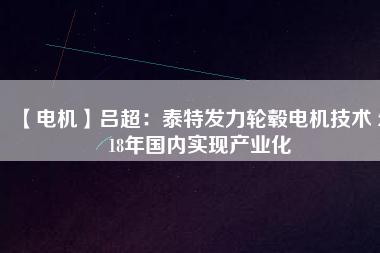 【電機】呂超:泰特發力輪轂電機技術 2018年國內實現產業化 - TECO東元電機 | 變頻器·伺服電機·減速機·電機解決方案