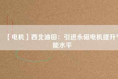 【電機】西北油田：引進永磁電機提升節能水平 - TECO東元電機 | 變頻器·伺服電機·減速機·電機解決方案