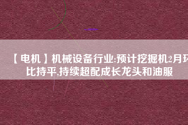 【電機】機械設備行業:預計挖掘機2月環比持平,持續超配成長龍頭和油服 - TECO東元電機 | 變頻器·伺服電機·減速機·電機解決方案