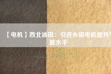 【電機】西北油田：引進永磁電機提升節能水平 - TECO東元電機 | 變頻器·伺服電機·減速機·電機解決方案