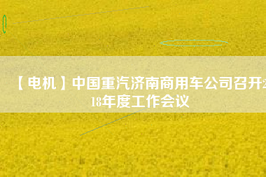 【電機】中國重汽濟南商用車公司召開2018年度工作會議 - TECO東元電機 | 變頻器·伺服電機·減速機·電機解決方案