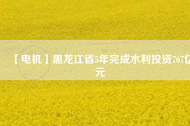 【電機】黑龍江省5年完成水利投資767億元 - TECO東元電機 | 變頻器·伺服電機·減速機·電機解決方案