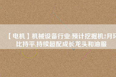 【電機】機械設備行業:預計挖掘機2月環比持平,持續超配成長龍頭和油服 - TECO東元電機 | 變頻器·伺服電機·減速機·電機解決方案