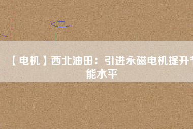 【電機】西北油田：引進永磁電機提升節能水平 - TECO東元電機 | 變頻器·伺服電機·減速機·電機解決方案