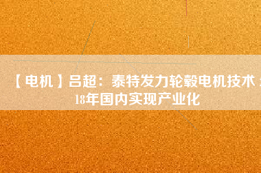 【電機】呂超:泰特發力輪轂電機技術 2018年國內實現產業化 - TECO東元電機 | 變頻器·伺服電機·減速機·電機解決方案