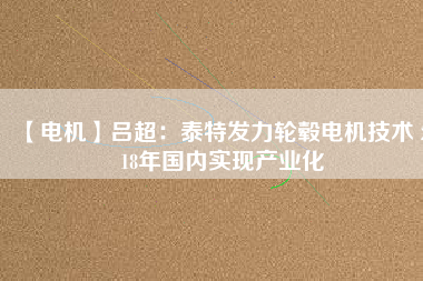 【電機】呂超:泰特發力輪轂電機技術 2018年國內實現產業化 - TECO東元電機 | 變頻器·伺服電機·減速機·電機解決方案