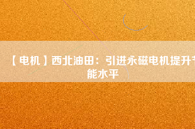【電機】西北油田：引進永磁電機提升節能水平 - TECO東元電機 | 變頻器·伺服電機·減速機·電機解決方案