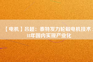 【電機】呂超:泰特發力輪轂電機技術 2018年國內實現產業化 - TECO東元電機 | 變頻器·伺服電機·減速機·電機解決方案