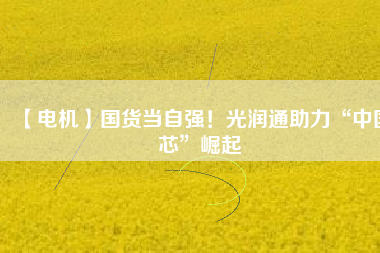【電機】國貨當(dāng)自強！光潤通助力“中國芯”崛起 - TECO東元電機 | 變頻器·伺服電機·減速機·電機解決方案