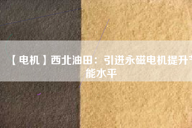 【電機】西北油田：引進永磁電機提升節能水平 - TECO東元電機 | 變頻器·伺服電機·減速機·電機解決方案