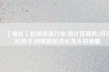 【電機】機械設備行業:預計挖掘機2月環比持平,持續超配成長龍頭和油服 - TECO東元電機 | 變頻器·伺服電機·減速機·電機解決方案