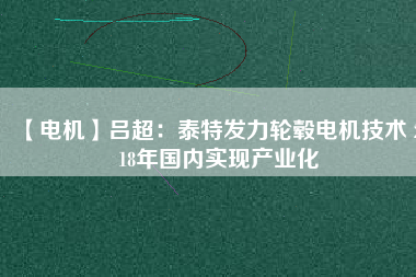 【電機】呂超:泰特發力輪轂電機技術 2018年國內實現產業化 - TECO東元電機 | 變頻器·伺服電機·減速機·電機解決方案