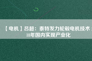 【電機】呂超:泰特發力輪轂電機技術 2018年國內實現產業化 - TECO東元電機 | 變頻器·伺服電機·減速機·電機解決方案