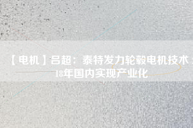 【電機】呂超:泰特發力輪轂電機技術 2018年國內實現產業化 - TECO東元電機 | 變頻器·伺服電機·減速機·電機解決方案