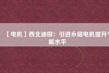 【電機】西北油田：引進永磁電機提升節能水平 - TECO東元電機 | 變頻器·伺服電機·減速機·電機解決方案