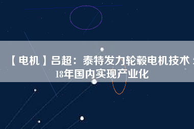 【電機】呂超:泰特發力輪轂電機技術 2018年國內實現產業化 - TECO東元電機 | 變頻器·伺服電機·減速機·電機解決方案