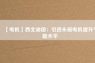 【電機】西北油田：引進永磁電機提升節能水平 - TECO東元電機 | 變頻器·伺服電機·減速機·電機解決方案