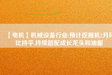 【電機】機械設備行業:預計挖掘機2月環比持平,持續超配成長龍頭和油服 - TECO東元電機 | 變頻器·伺服電機·減速機·電機解決方案