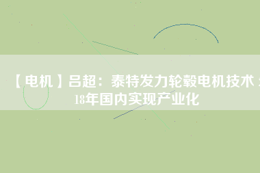【電機】呂超:泰特發力輪轂電機技術 2018年國內實現產業化 - TECO東元電機 | 變頻器·伺服電機·減速機·電機解決方案
